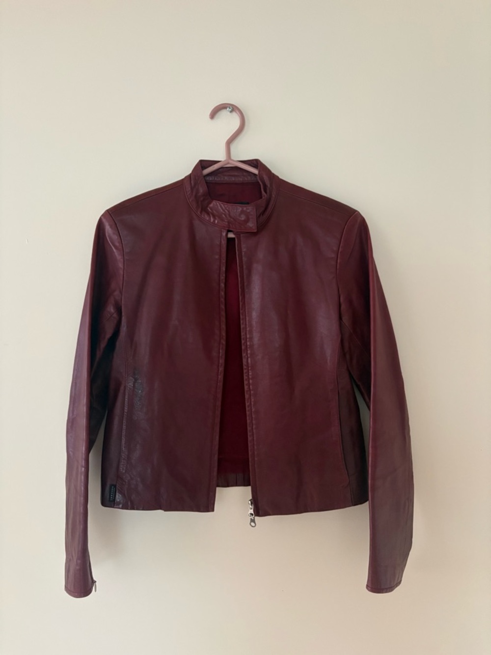 RUDSAK Women's Wine Leather Zip Jacket